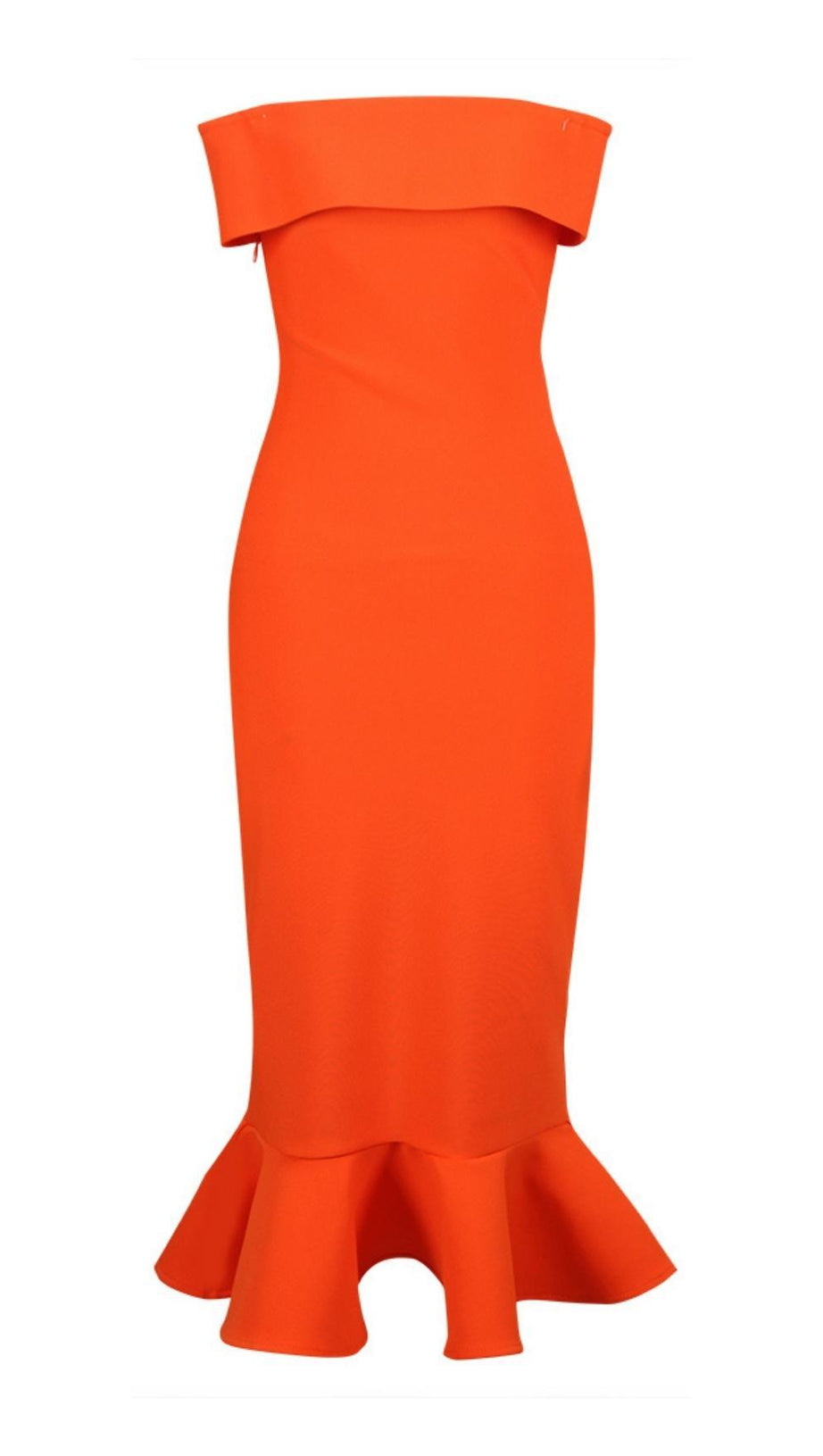 BODYCON STRAPLESS MIDI DRESS