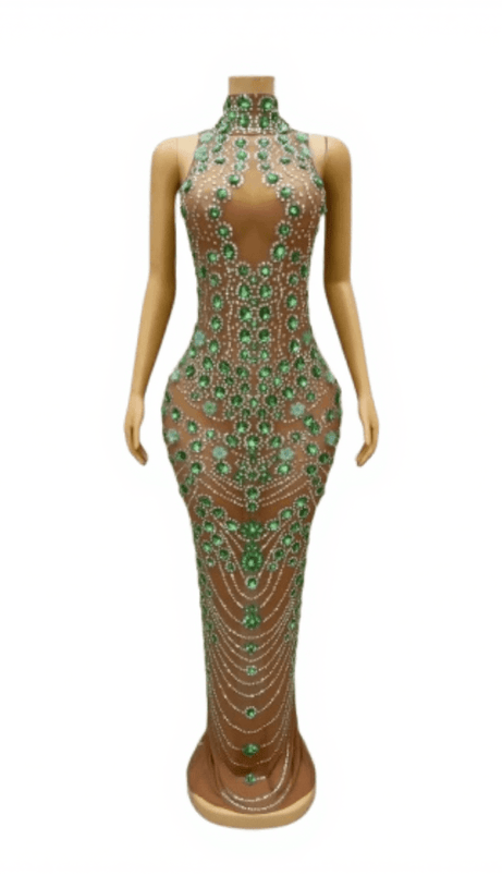 ABITO LUNGO CON STRASS AHAVA