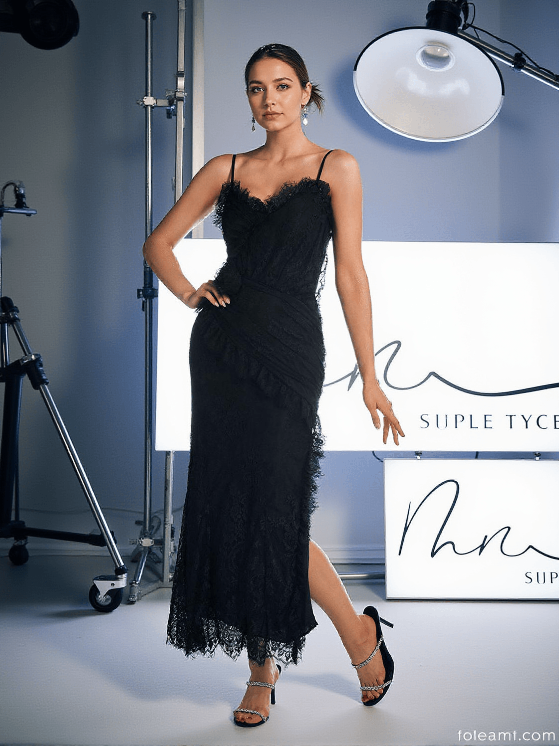 WAYLEN SPAGHETTI FLOWER LACE DRESS