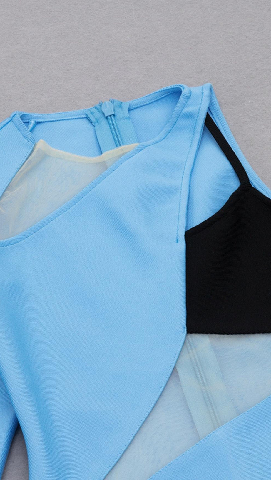 ONE SHOULDER BODYCON MIDI DRESS IN BLUE