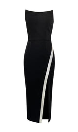 SLEEVELESS BODYCON MIDI DRESS IN BLACK