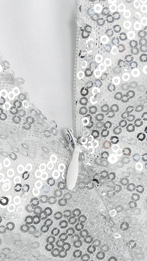 AIIZIE FEATHER SLEEVELESS MINI DRESS IN WHITE - product image