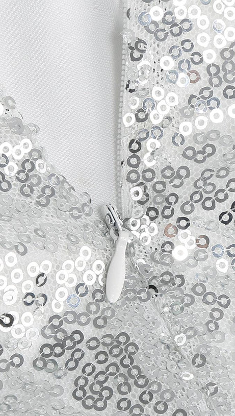 FEATHER SLEEVELESS MINI DRESS IN WHITE