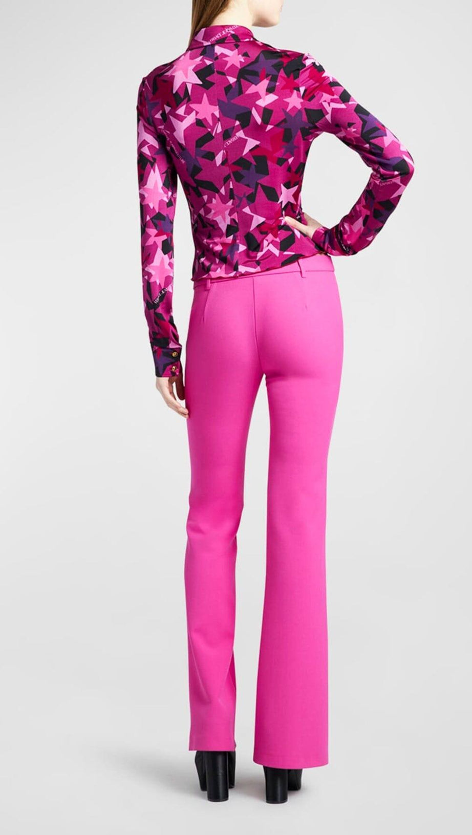 HOLLOW COLLARLESS BLAZER SLIT TROUSER SUIT