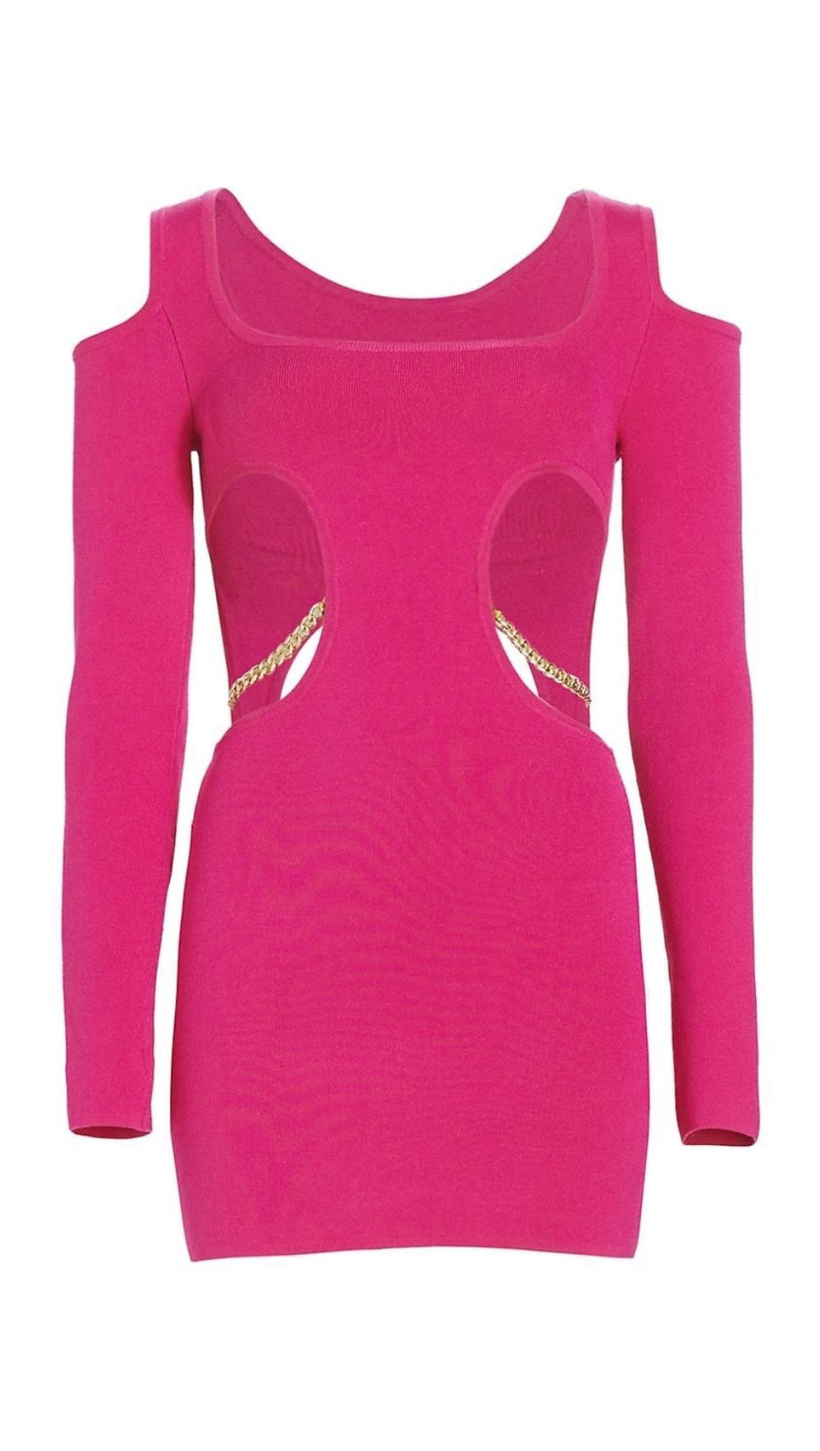 LANGÄRMELIGES MINIKLEID MIT AUSSCHNITT IN PINK