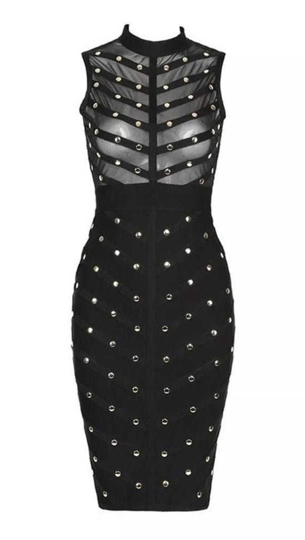AIIZIE BANDAGE BODYCON MESH MINI DRESS - product image