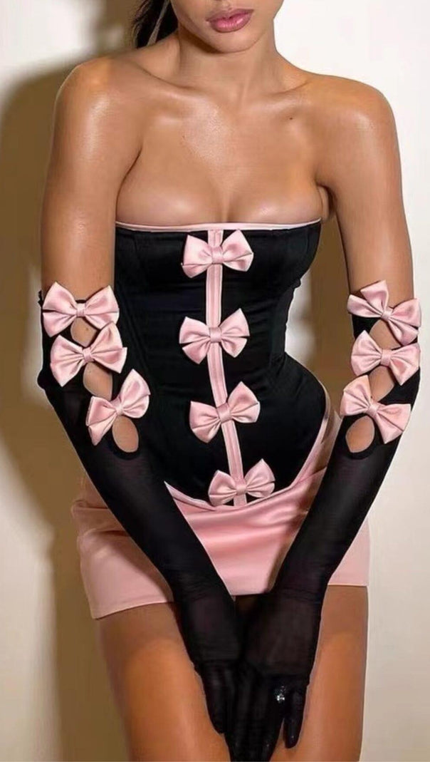 AIIZIE CORSET BOWKNOT TWO PIECE SET - product image