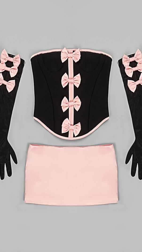 AIIZIE CORSET BOWKNOT TWO PIECE SET - product image