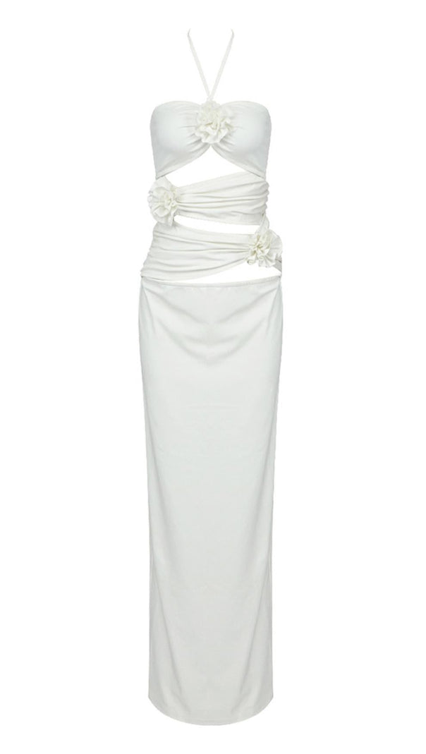 AIIZIE BANDAGE CUT OUT MAXI DRESS IN WHITE - product image