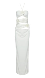 BANDAGE CUT OUT MAXI DRESS IN WHITE