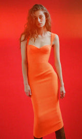 BANDAGE MIDI DRESS IN ORANGE