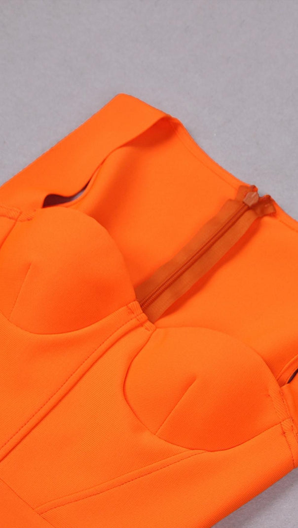 AIIZIE BANDAGE MIDI DRESS IN ORANGE - product image