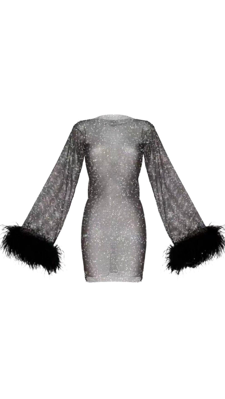 MINI ABITO IN RETE DI PIUME