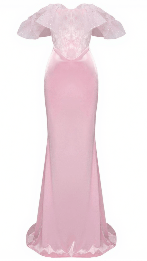 AIIZIE GARNET OFF SHOULDER CORSET SATIN SKIRT SET - product image