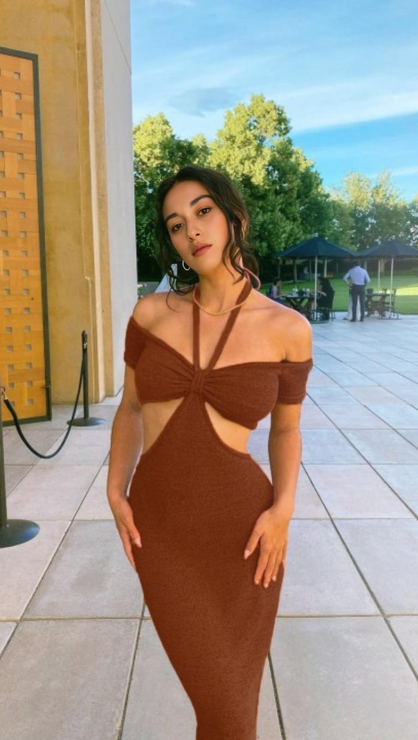 AIIZIE HALTER CUT OUT MIDI DRESS - product image