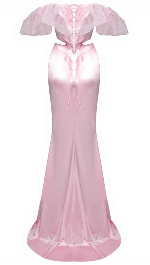 AIIZIE GARNET OFF SHOULDER CORSET SATIN SKIRT SET - product image