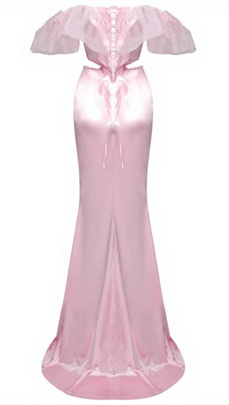 GARNET OFF SHOULDER CORSET SATIN SKIRT SET