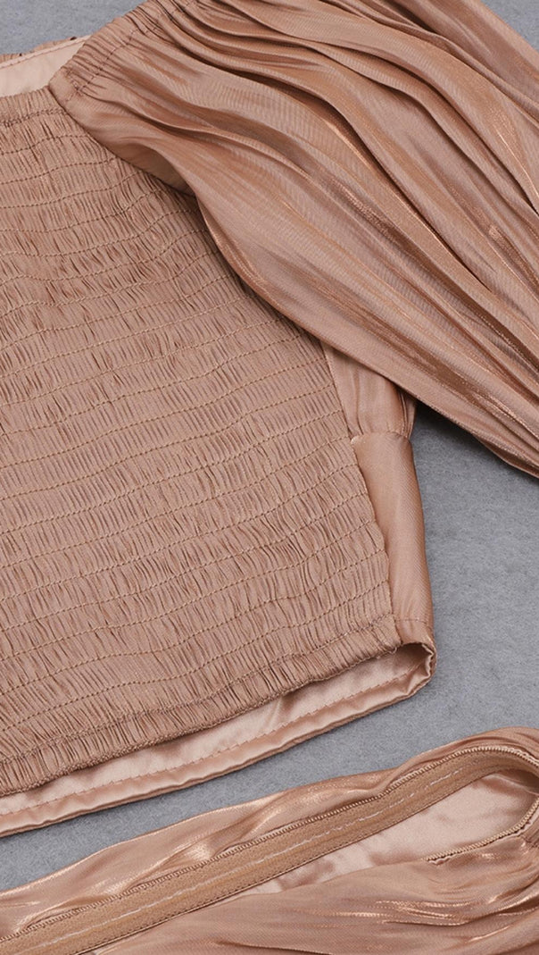 AIIZIE LONG SLEEVES RUCHED TWO PIECE SET - product image