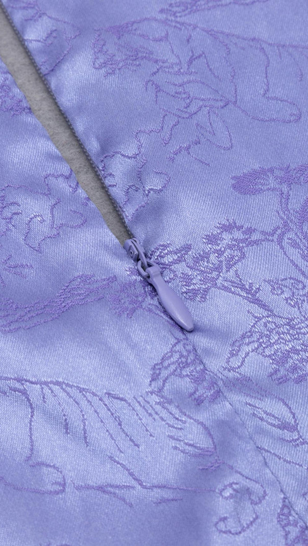 AIIZIE LONG SLEEVES RUCHED MINI DRESS IN PURPLE - product image
