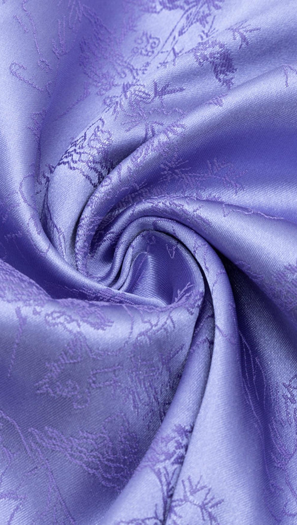 AIIZIE LONG SLEEVES RUCHED MINI DRESS IN PURPLE - product image