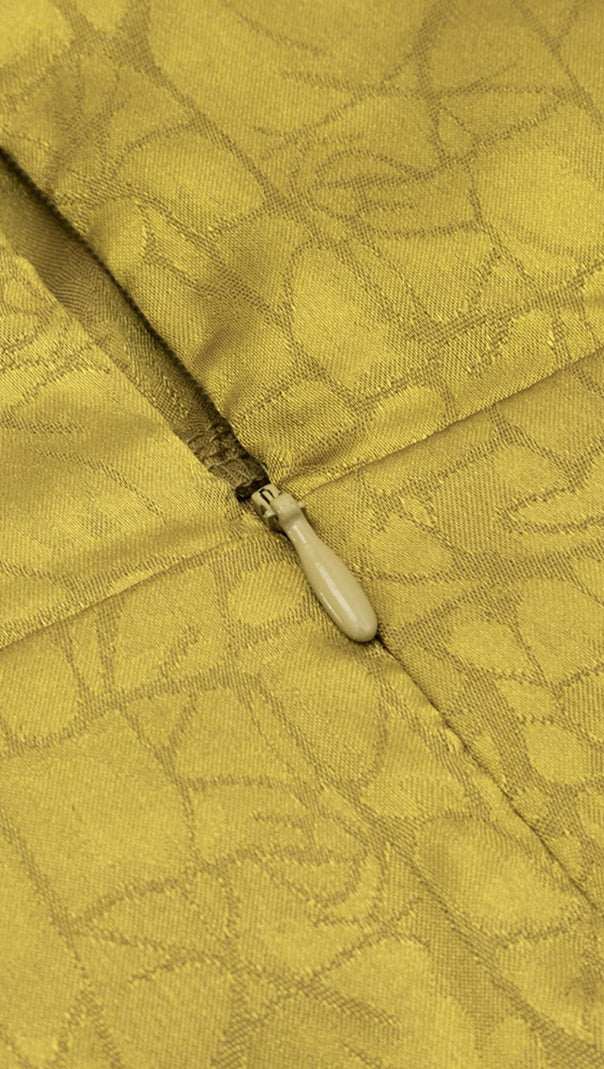 AIIZIE LONG SLEEVES RUCHED MIDI DRESS IN YELLOW - product image
