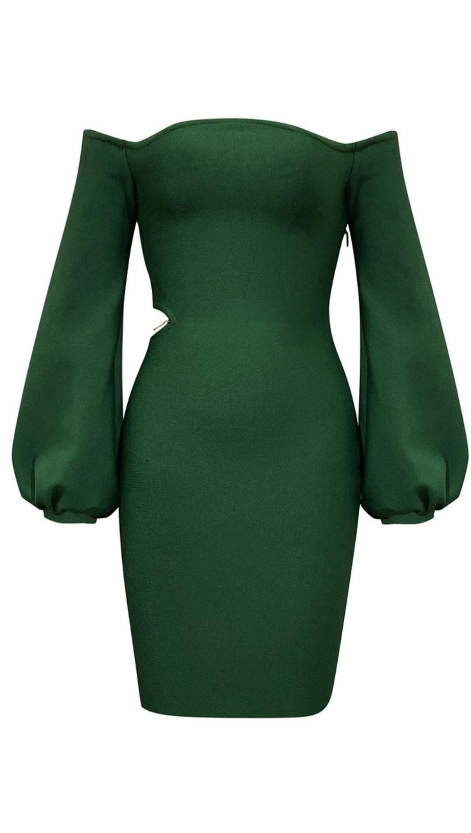 MINI ABITO VERDE CON SPALLE SCOPERTE
