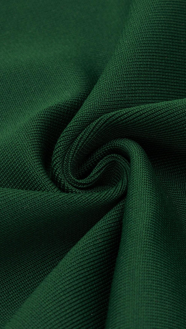 AIIZIE OFF THE SHOULDER MINI DRESS IN GREEN - product image