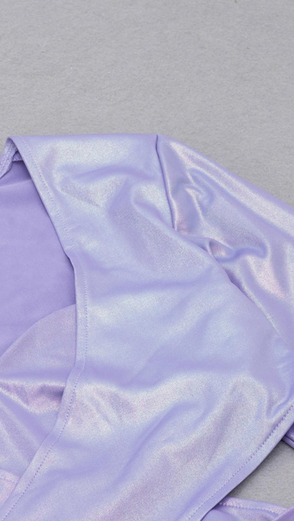 AIIZIE LONG SLEEVES CUT OUT MINI DRESS IN PURPLE - product image