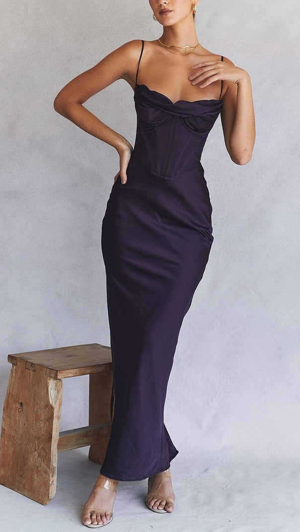 AIIZIE NIGHT SHADE CORSET MAXI DRESS - product image