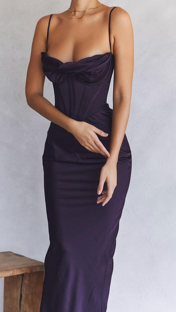 AIIZIE NIGHT SHADE CORSET MAXI DRESS - product image