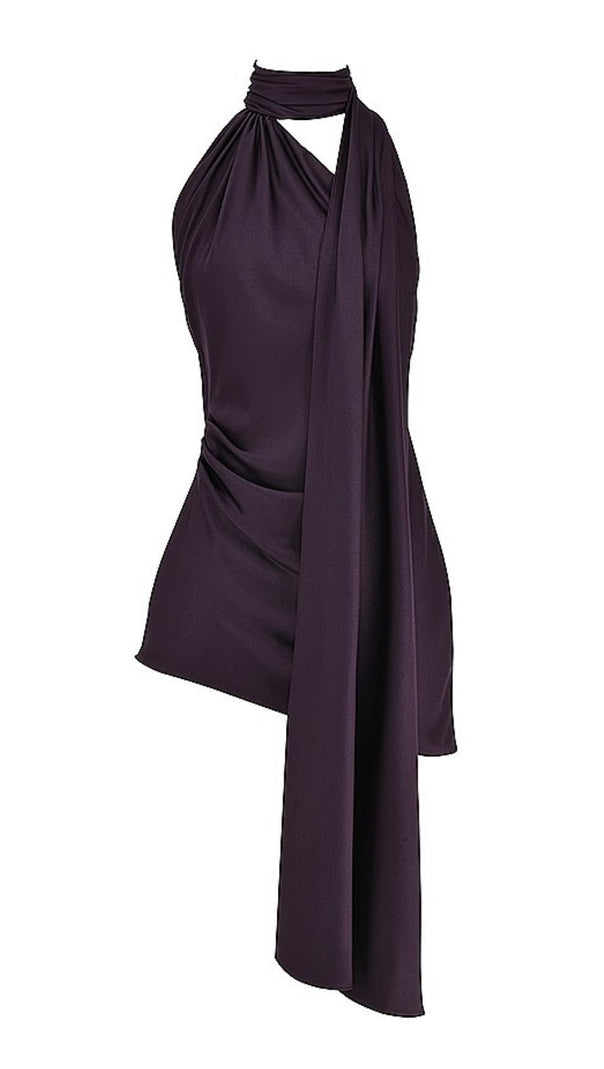 AIIZIE NIGHT SHADE WRAP NECK DRESS - product image