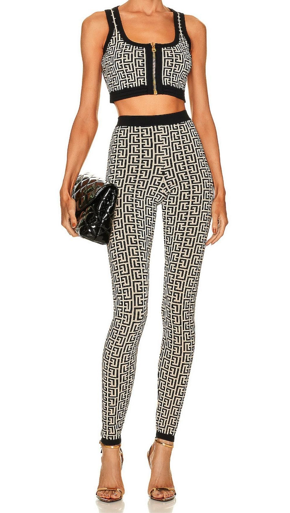 JACQUARD TWO PIECE SET IN GRAY