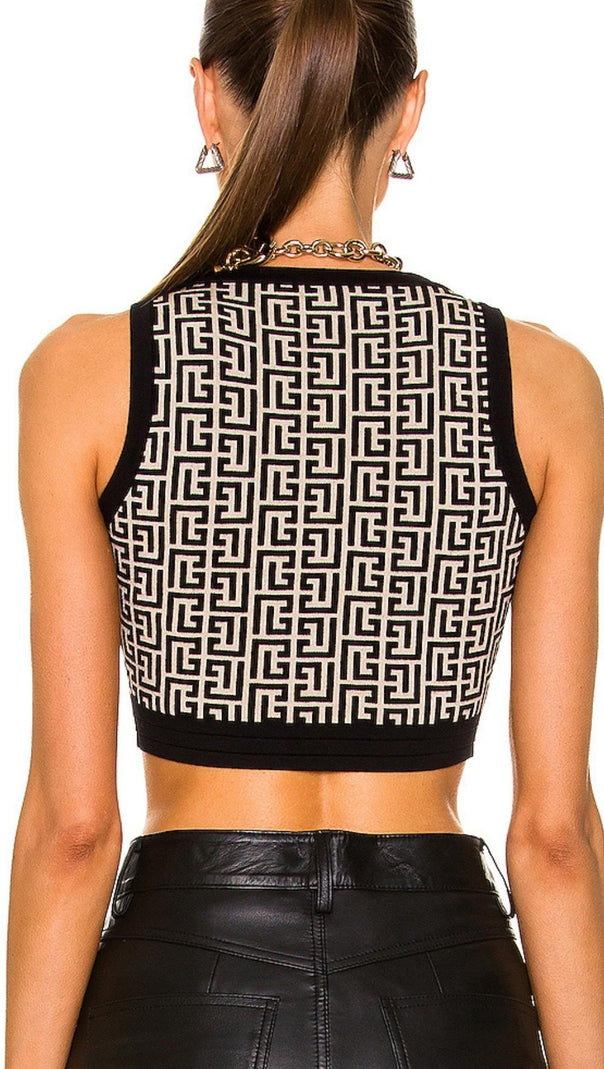 JACQUARD-ZWEITEILIGES SET IN GRAU