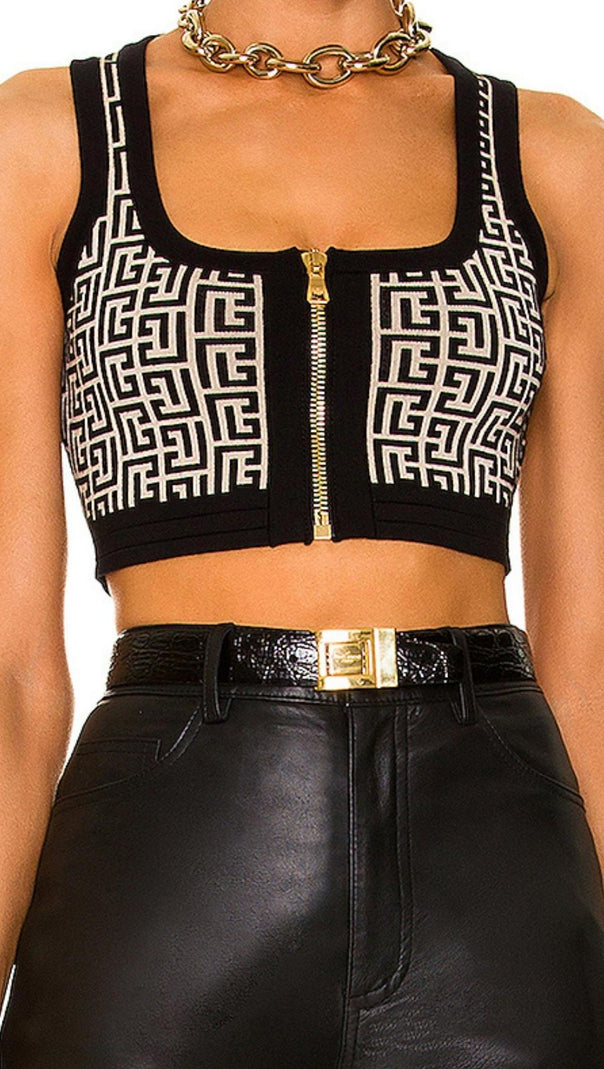 JACQUARD-ZWEITEILIGES SET IN GRAU