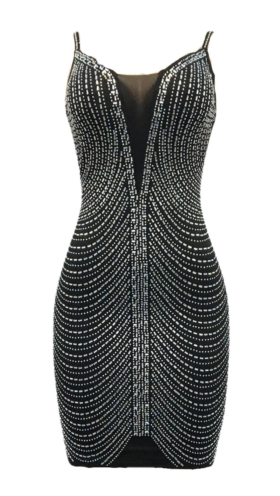 BANDAGE SEQUIN MINI DRESS IN BLACK