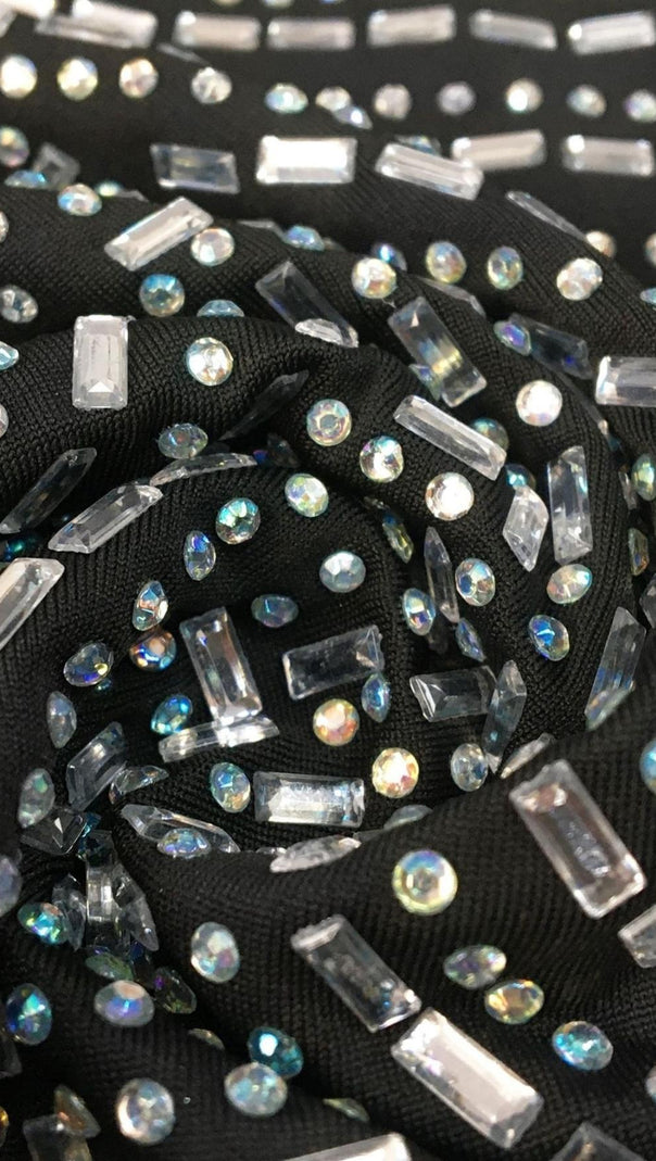 AIIZIE BANDAGE SEQUIN MINI DRESS IN BLACK - product image