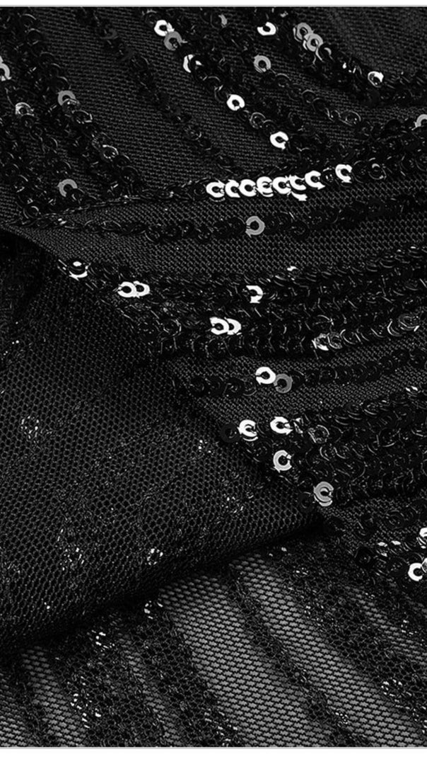 AIIZIE HALTER SEQUIN MAXI DRESS IN BLACK - product image