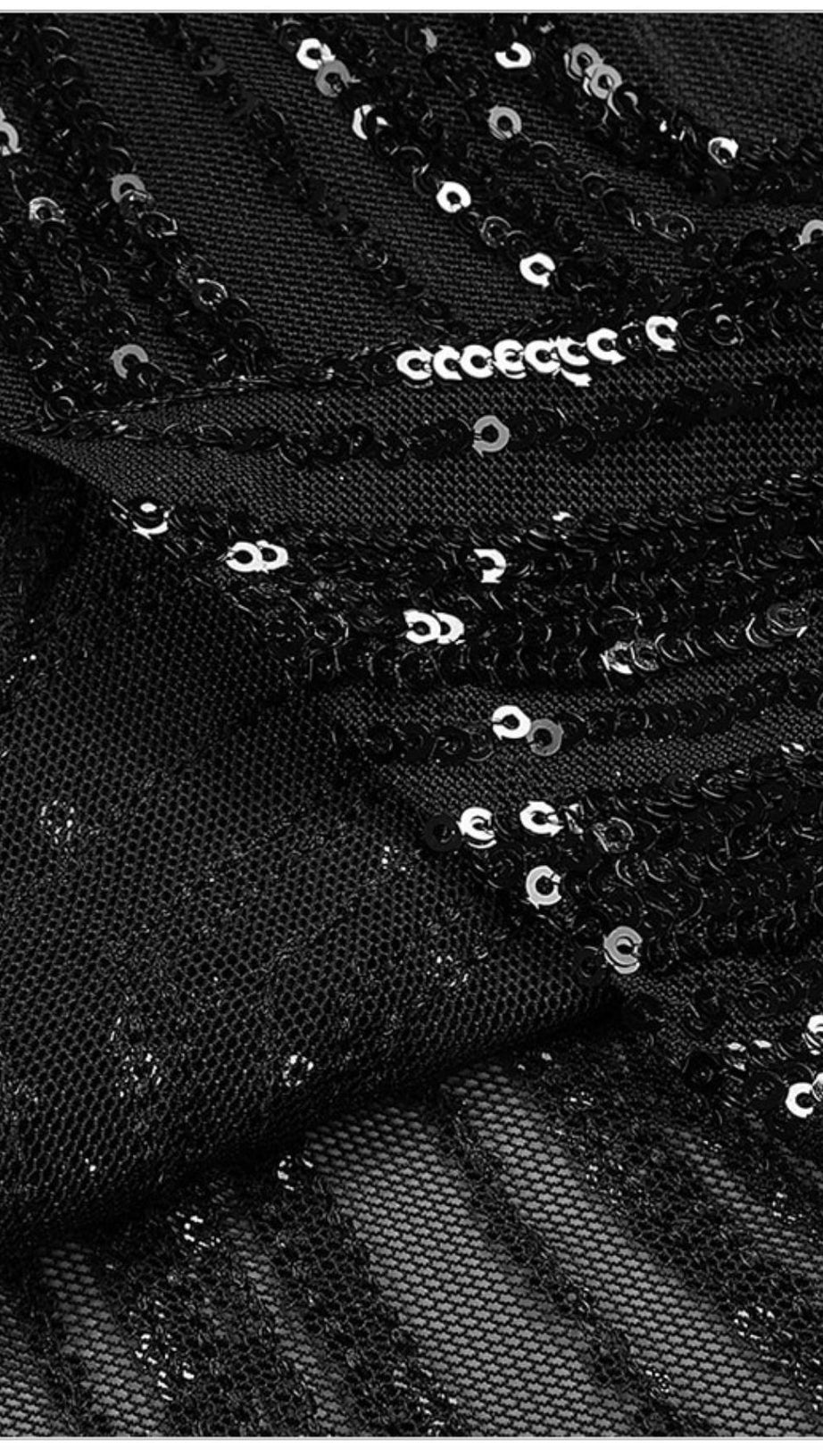 Neckholder-Maxikleid mit Pailletten in Schwarz