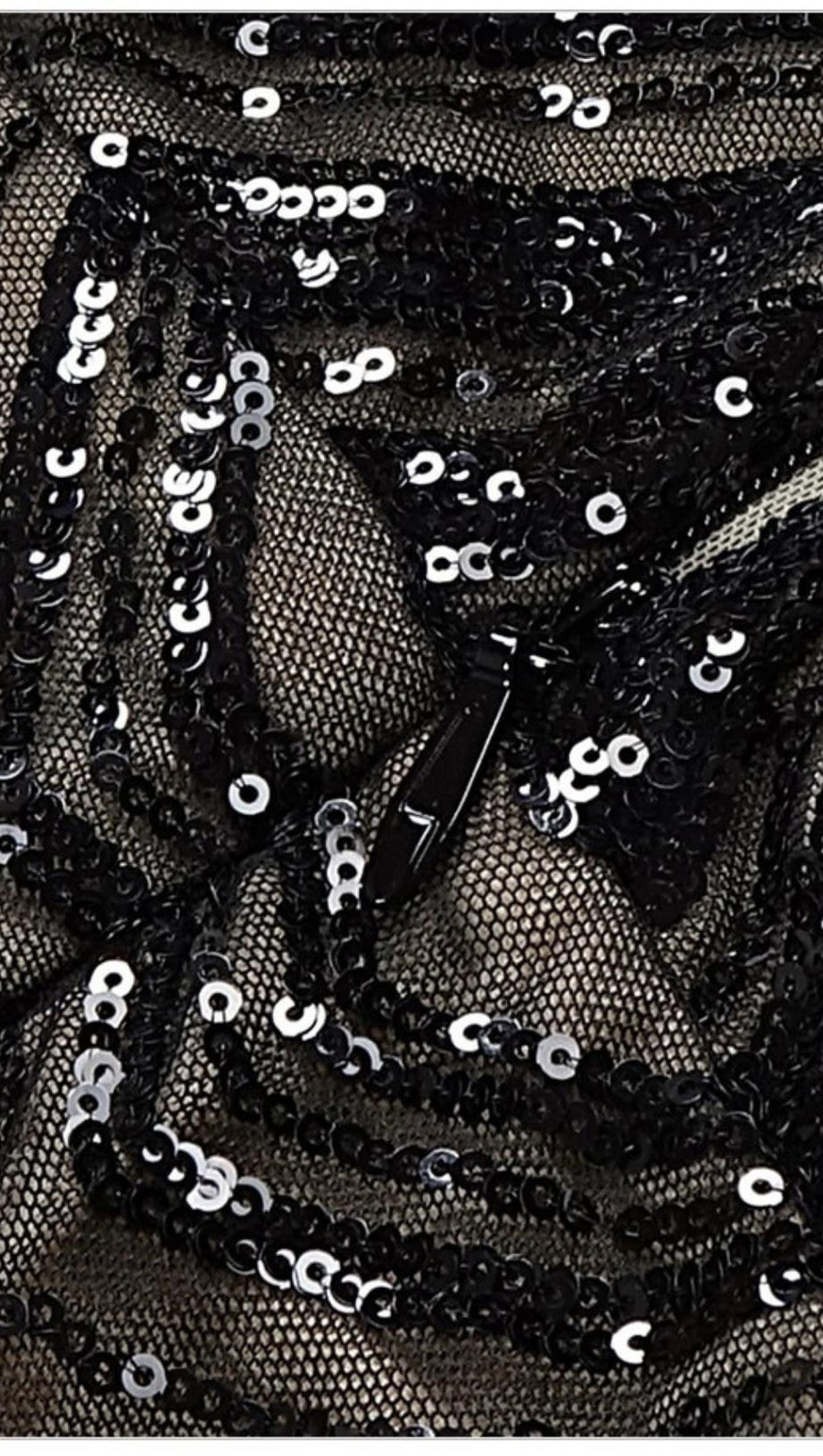 Neckholder-Maxikleid mit Pailletten in Schwarz