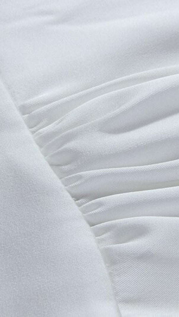 AIIZIE LONG SLEEVES V NECK MAXI DRESS IN WHITE - product image