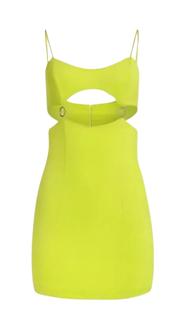 AIIZIE BANDAGE CUT OUT MINI DRESS IN GREEN - product image