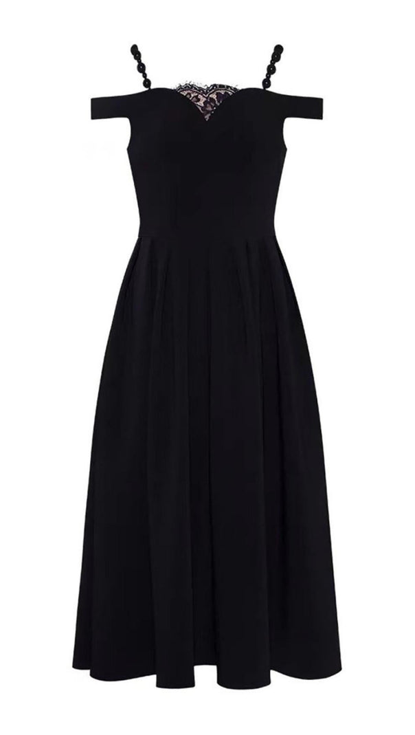 AIIZIE BANDAGE BACKLESS MAXI DRESS IN BLACK - product image