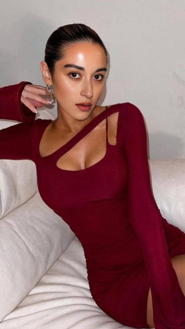 AIIZIE LONG SLEEVES MESH MINI DRESS - product image