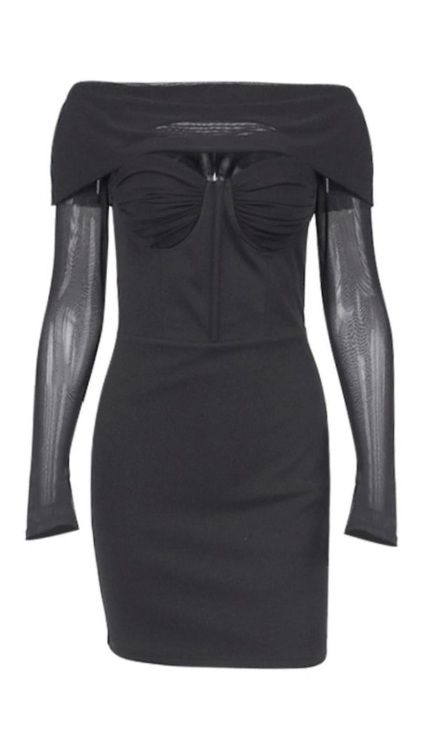 AIIZIE CUT OUT BODYCON MINI DRESS IN BLACK - product image