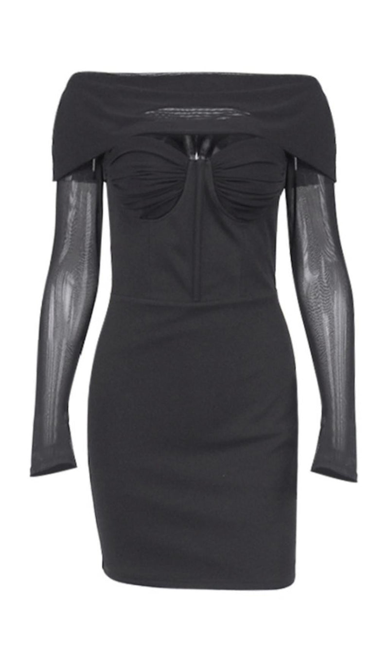 CUT OUT BODYCON MINI DRESS IN BLACK