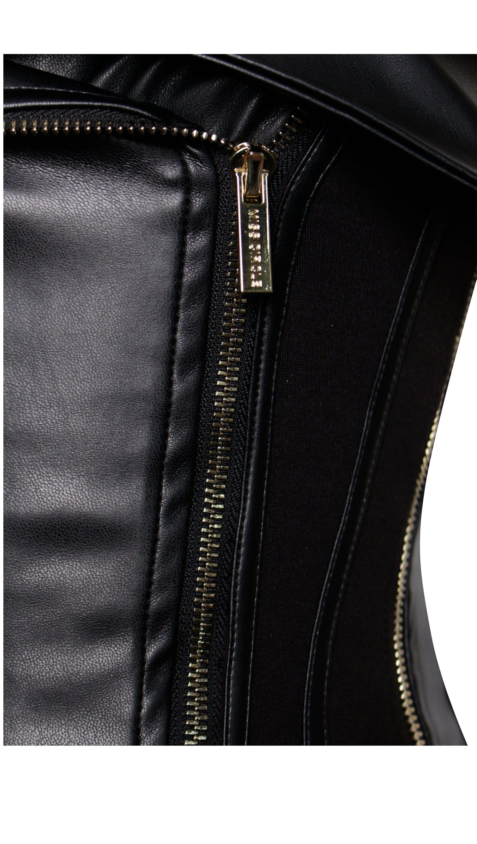 MERLINA SCHWARZES BUSTIER-TOP AUS VEGANEM LEDER