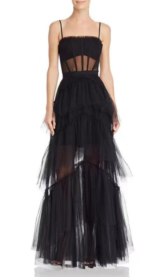AIIZIE MESH MAXI DRESS IN BLACK - product image