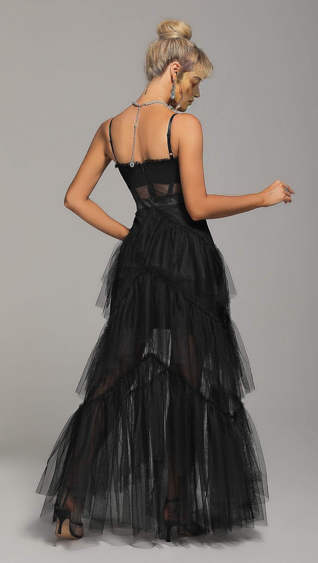AIIZIE MESH MAXI DRESS IN BLACK - product image
