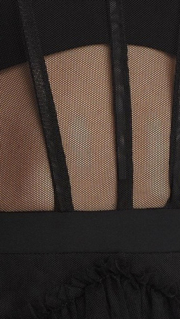 Mesh Maxi Dress in Black