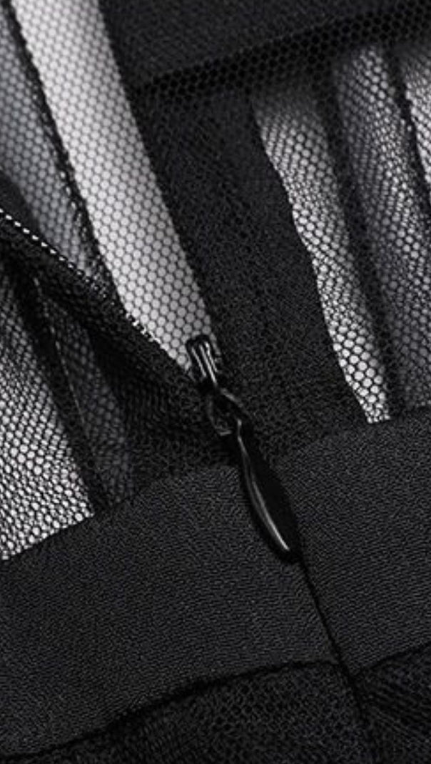 Mesh Maxi Dress in Black